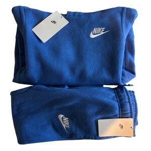 Nike Royal Blue Hooded Sweatshirt and sweatpants size 6.  NWT